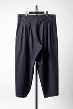 Load image into Gallery viewer, Y's for men INK-DYED HOUNDSTOOTH 12 TUCKS PANTS (BLUE)