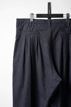 Load image into Gallery viewer, Y's for men INK-DYED HOUNDSTOOTH 12 TUCKS PANTS (BLUE)