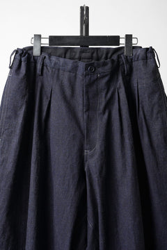 Load image into Gallery viewer, Y's for men INK-DYED HOUNDSTOOTH 12 TUCKS PANTS (BLUE)