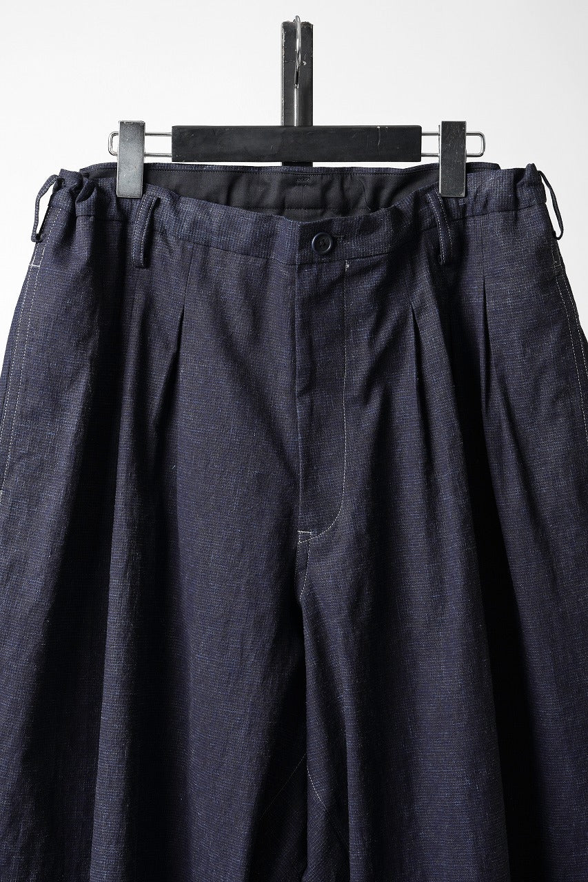 Load image into Gallery viewer, Y's for men INK-DYED HOUNDSTOOTH 12 TUCKS PANTS (BLUE)
