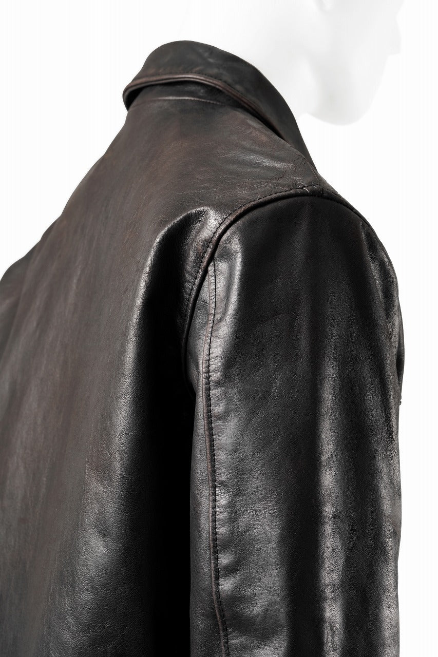 画像をギャラリービューアに読み込む, ISAMU KATAYAMA BACKLASH BUFFALO “GARMENT-WASH OVERDYE” SINGLE COLLAR RIDERS (DARK BROWN BLACK)