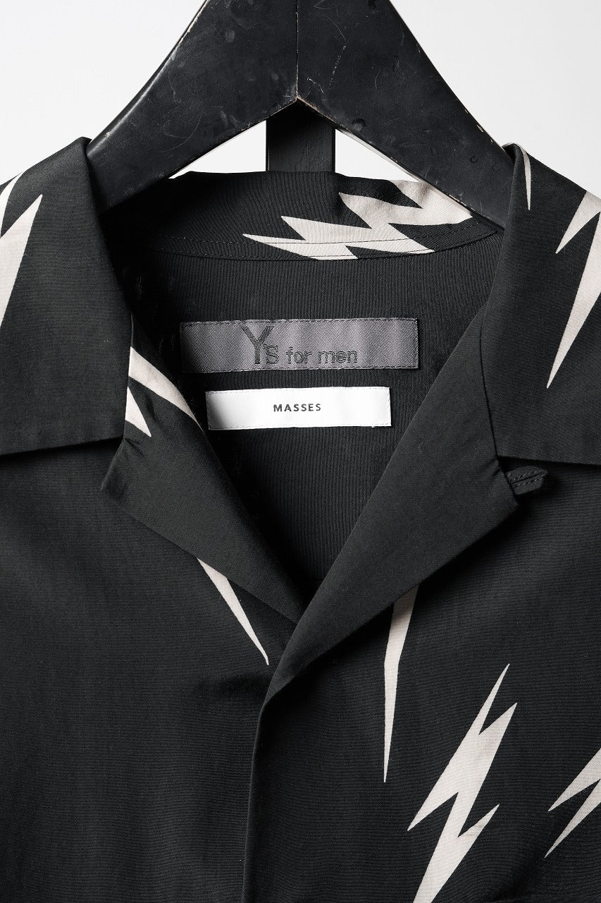 Load image into Gallery viewer, Y's for men x MASSES TE PATTERN DISCHARGE PRINT L/S SHIRT (BLACK)