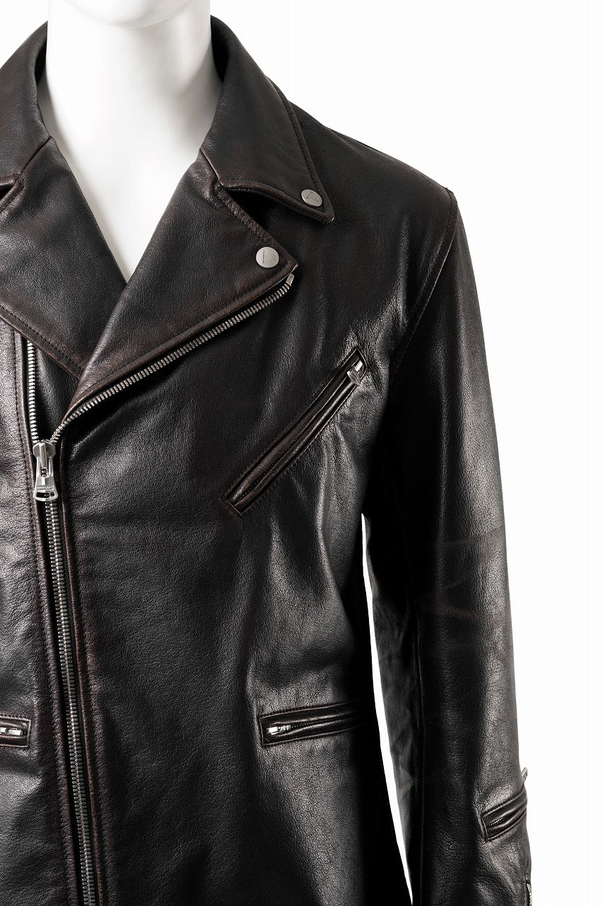 画像をギャラリービューアに読み込む, ISAMU KATAYAMA BACKLASH BUFFALO “GARMENT-WASH OVERDYE” DOUBLE RIDERS (DARK BROWN BLACK)