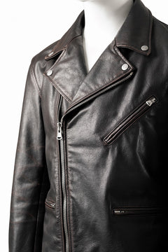 画像をギャラリービューアに読み込む, ISAMU KATAYAMA BACKLASH BUFFALO “GARMENT-WASH OVERDYE” DOUBLE RIDERS (DARK BROWN BLACK)