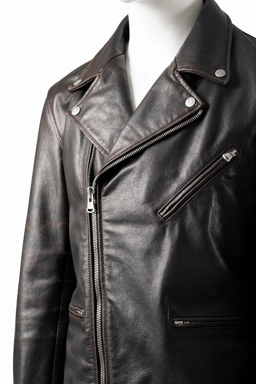 画像をギャラリービューアに読み込む, ISAMU KATAYAMA BACKLASH BUFFALO “GARMENT-WASH OVERDYE” DOUBLE RIDERS (DARK BROWN BLACK)