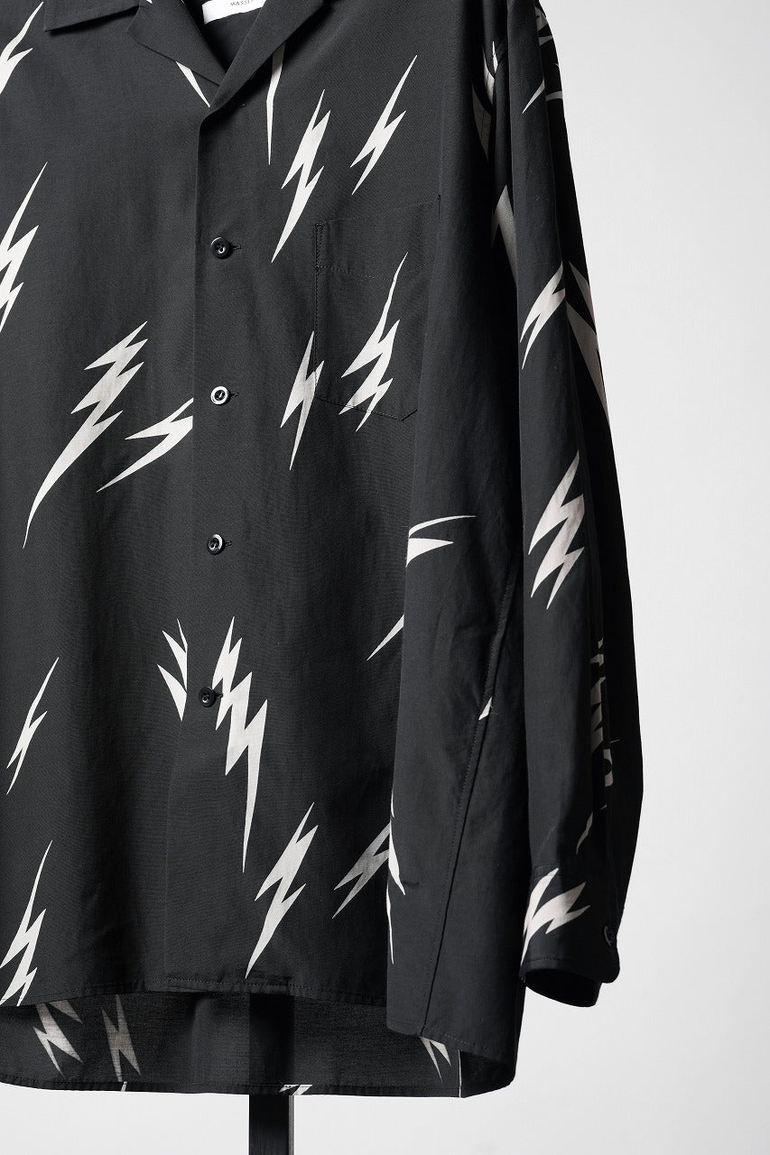 Load image into Gallery viewer, Y's for men x MASSES TE PATTERN DISCHARGE PRINT L/S SHIRT (BLACK)