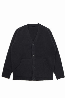 Ten c CARDIGAN / BRUSHED STRETCH WOOL (NERO)