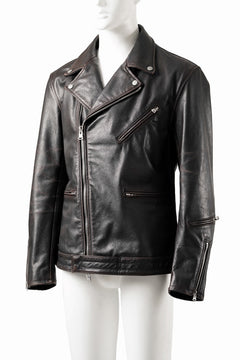 画像をギャラリービューアに読み込む, ISAMU KATAYAMA BACKLASH BUFFALO “GARMENT-WASH OVERDYE” DOUBLE RIDERS (DARK BROWN BLACK)