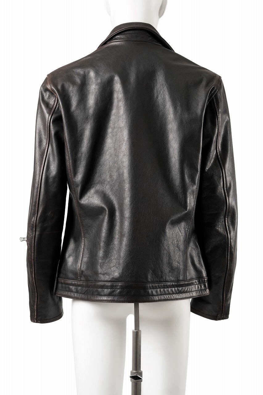 画像をギャラリービューアに読み込む, ISAMU KATAYAMA BACKLASH BUFFALO “GARMENT-WASH OVERDYE” DOUBLE RIDERS (DARK BROWN BLACK)