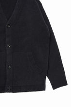 Load image into Gallery viewer, Ten c CARDIGAN / BRUSHED STRETCH WOOL (NERO)