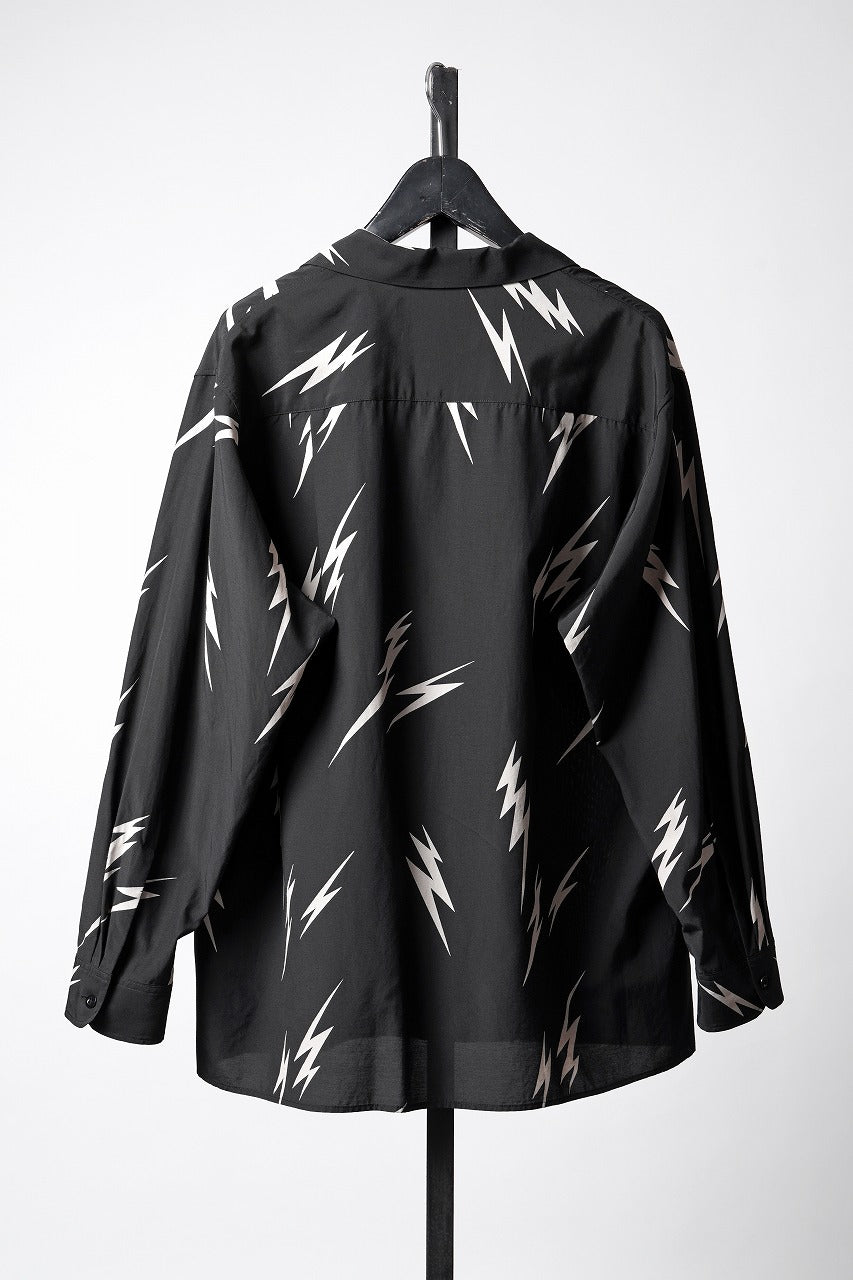 Load image into Gallery viewer, Y's for men x MASSES TE PATTERN DISCHARGE PRINT L/S SHIRT (BLACK)