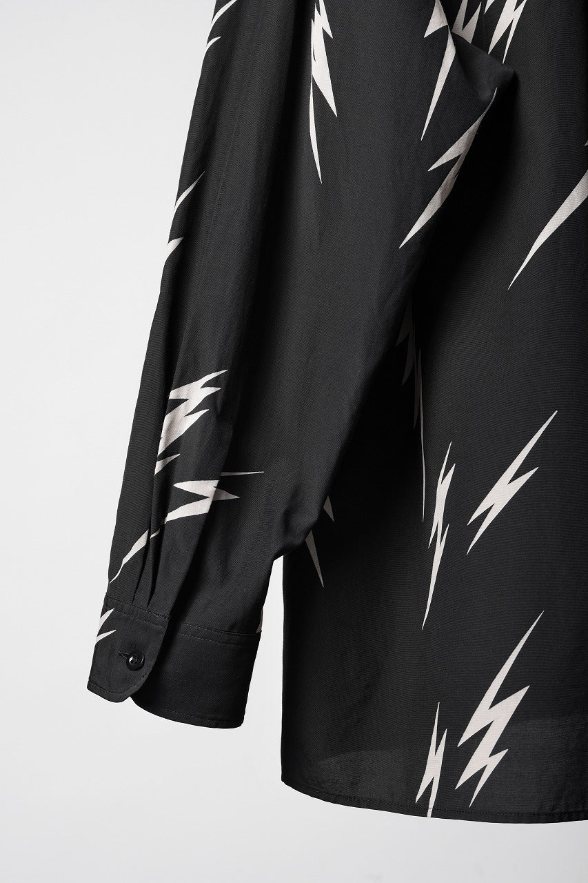 Load image into Gallery viewer, Y's for men x MASSES TE PATTERN DISCHARGE PRINT L/S SHIRT (BLACK)