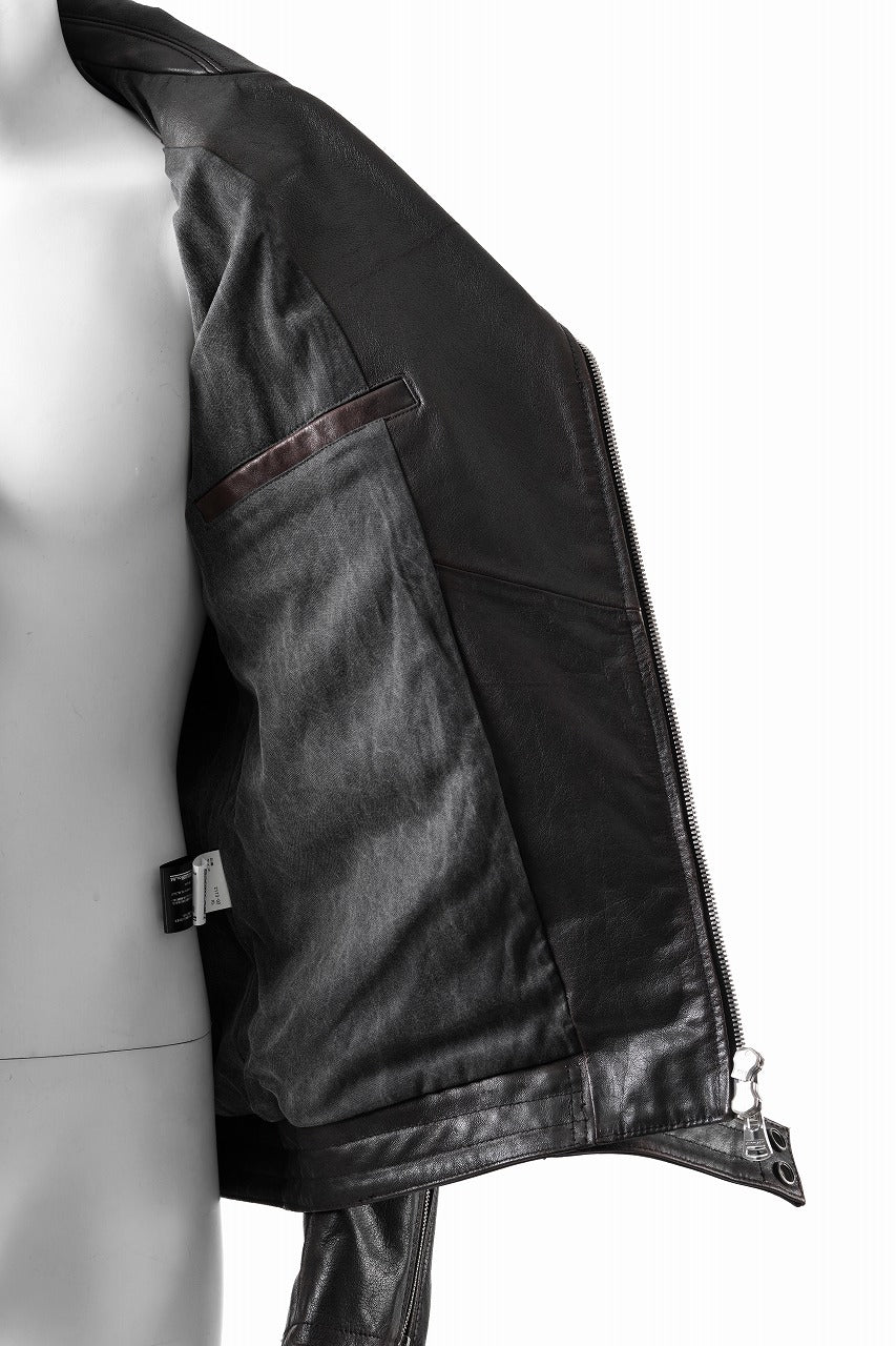 画像をギャラリービューアに読み込む, ISAMU KATAYAMA BACKLASH BUFFALO “GARMENT-WASH OVERDYE” DOUBLE RIDERS (DARK BROWN BLACK)