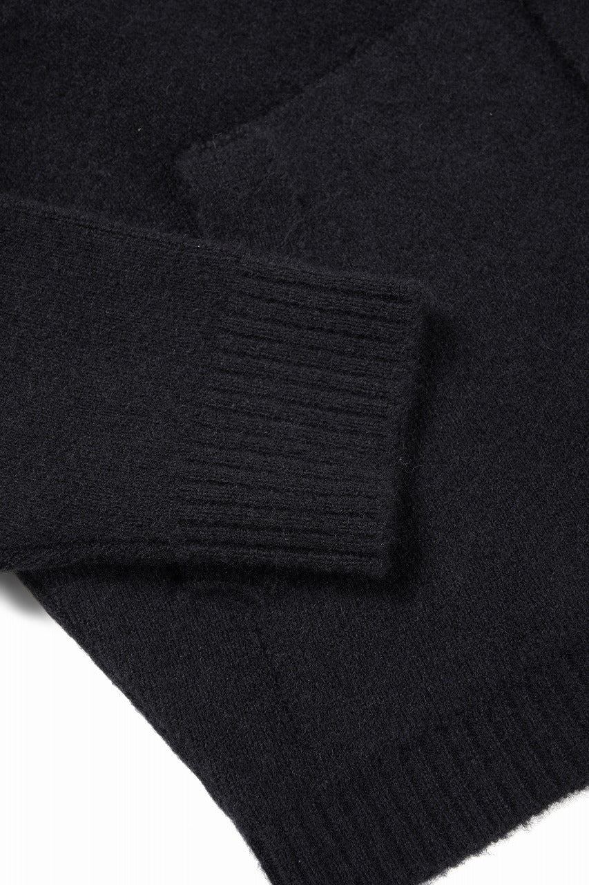 Load image into Gallery viewer, Ten c CARDIGAN / BRUSHED STRETCH WOOL (NERO)