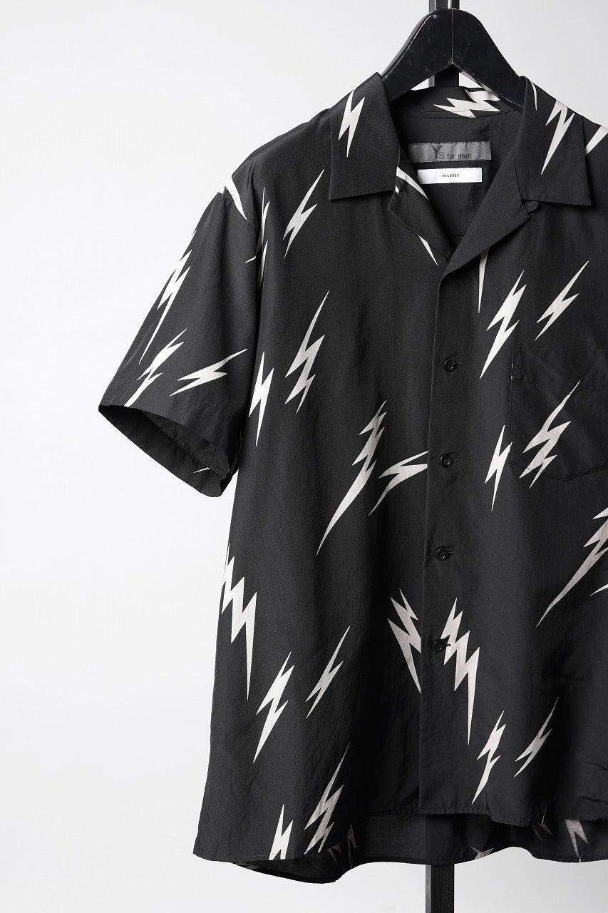 Load image into Gallery viewer, Y's for men x MASSES TE PATTERN DISCHARGE PRINT H/S SHIRT (BLACK)