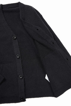 Load image into Gallery viewer, Ten c CARDIGAN / BRUSHED STRETCH WOOL (NERO)