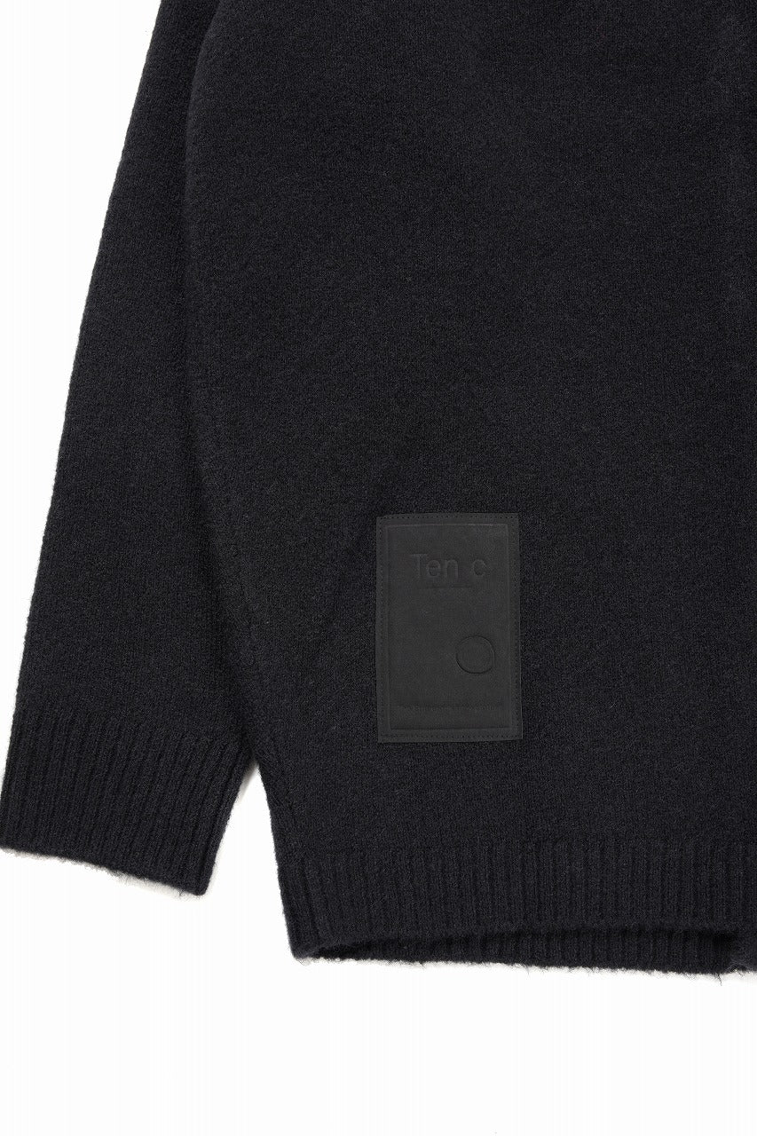 Load image into Gallery viewer, Ten c CARDIGAN / BRUSHED STRETCH WOOL (NERO)