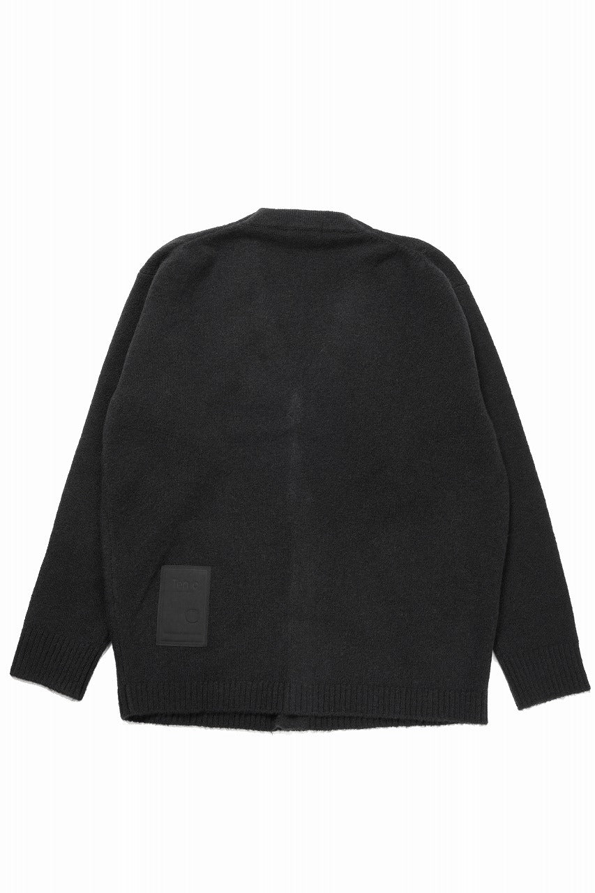 Load image into Gallery viewer, Ten c CARDIGAN / BRUSHED STRETCH WOOL (NERO)