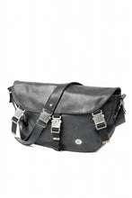 画像をギャラリービューアに読み込む, ierib Messenger Bag with Industrial Buckles / Horse Nubuck Leather (BLACK)