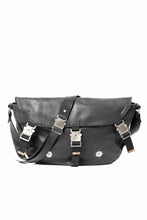 画像をギャラリービューアに読み込む, ierib Messenger Bag with Industrial Buckles / Horse Nubuck Leather (BLACK)