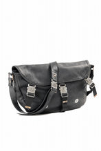 画像をギャラリービューアに読み込む, ierib Messenger Bag with Industrial Buckles / Horse Nubuck Leather (BLACK)