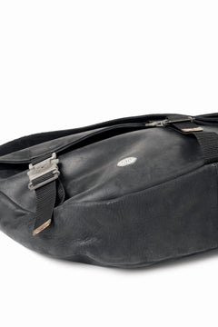 画像をギャラリービューアに読み込む, ierib Messenger Bag with Industrial Buckles / Horse Nubuck Leather (BLACK)