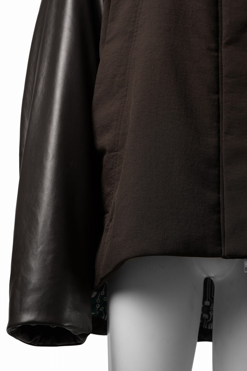 画像をギャラリービューアに読み込む, beauty : beast CONTRAST SLEEVE PADDED BLOUSON (BROWN)