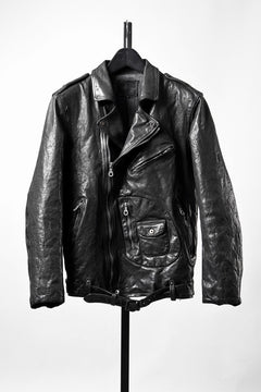画像をギャラリービューアに読み込む, ISAMU KATAYAMA BACKLASH ITALY SHOULDER GARMENT-DYED D-POCKET DOUBLE RIDERS (BLACK)