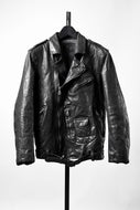 ISAMU KATAYAMA BACKLASH ITALY SHOULDER GARMENT-DYED D-POCKET DOUBLE RIDERS (BLACK)