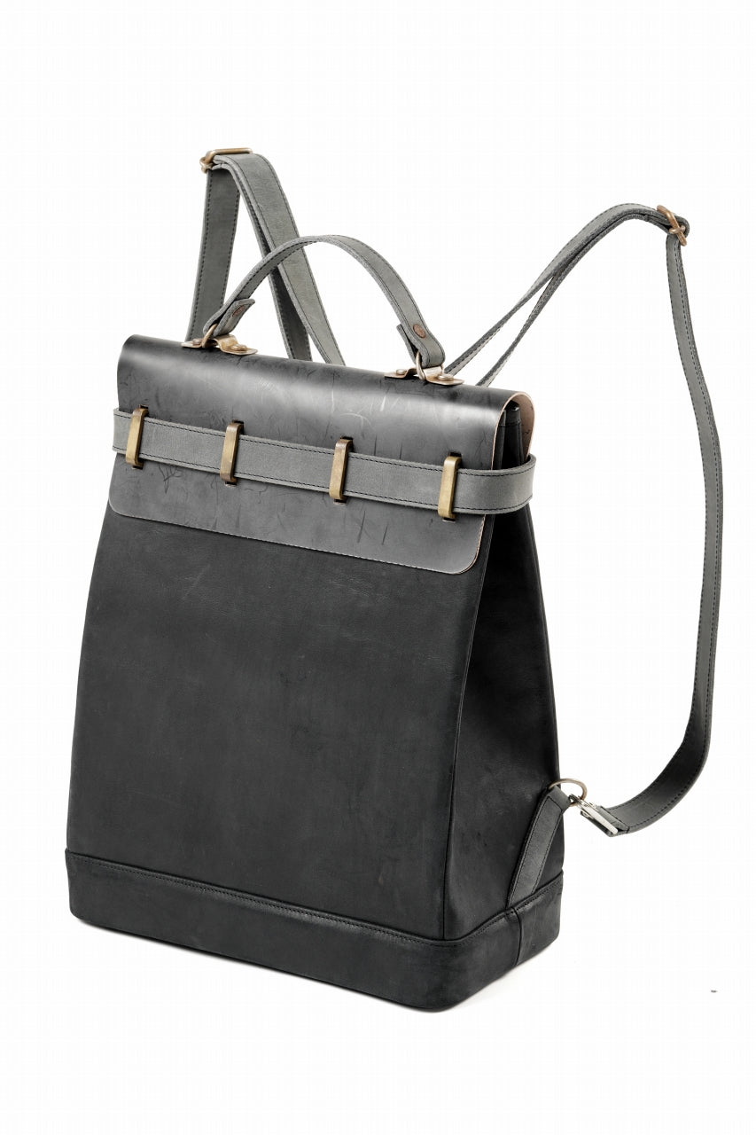 ierib exclusive GV Ruck Sack / Shell Cordovan + Horse Nubuck Leather (BLACK)