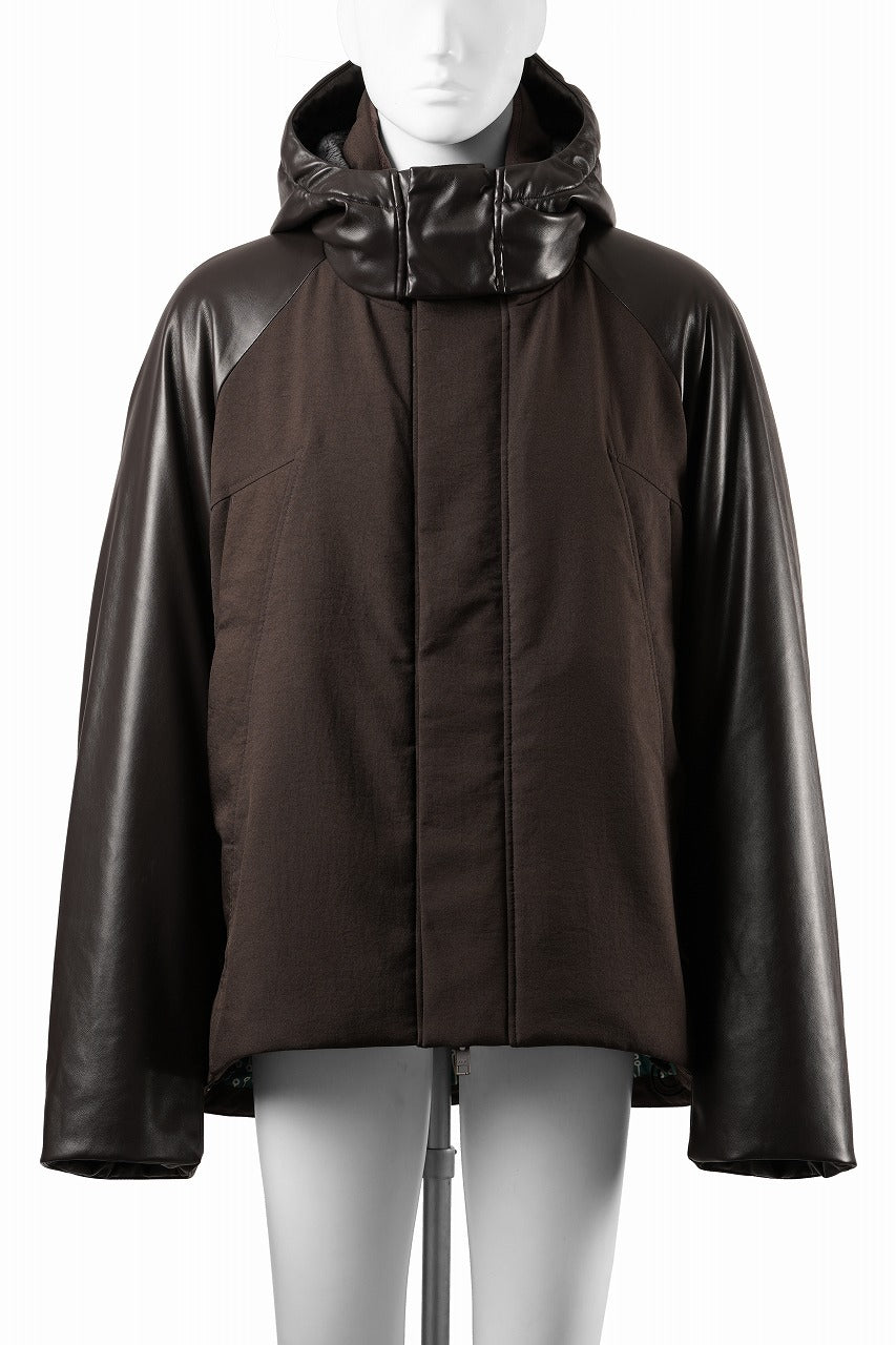 画像をギャラリービューアに読み込む, beauty : beast CONTRAST SLEEVE PADDED BLOUSON (BROWN)