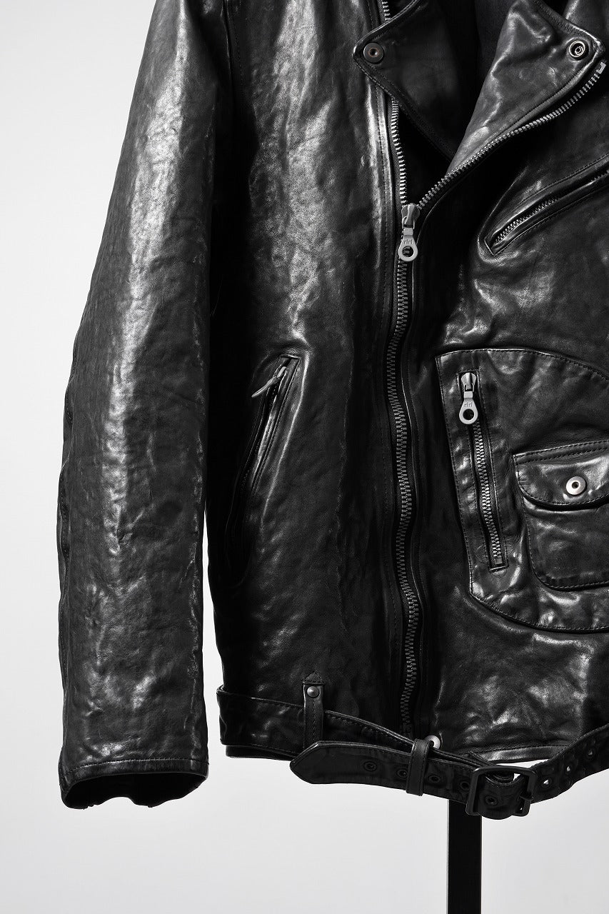 画像をギャラリービューアに読み込む, ISAMU KATAYAMA BACKLASH ITALY SHOULDER GARMENT-DYED D-POCKET DOUBLE RIDERS (BLACK)