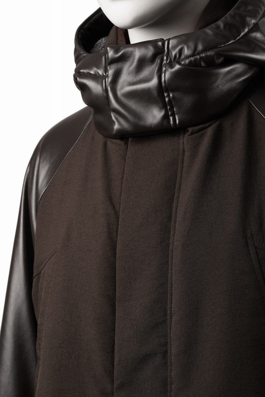 画像をギャラリービューアに読み込む, beauty : beast CONTRAST SLEEVE PADDED BLOUSON (BROWN)