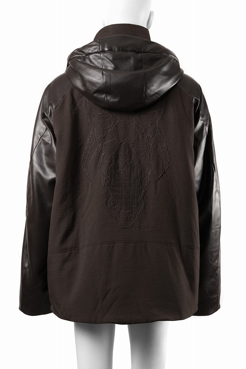 画像をギャラリービューアに読み込む, beauty : beast CONTRAST SLEEVE PADDED BLOUSON (BROWN)