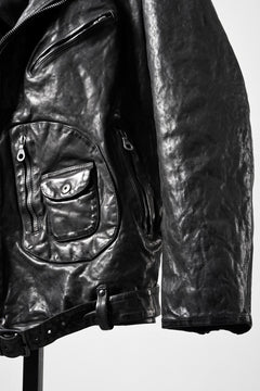 画像をギャラリービューアに読み込む, ISAMU KATAYAMA BACKLASH ITALY SHOULDER GARMENT-DYED D-POCKET DOUBLE RIDERS (BLACK)