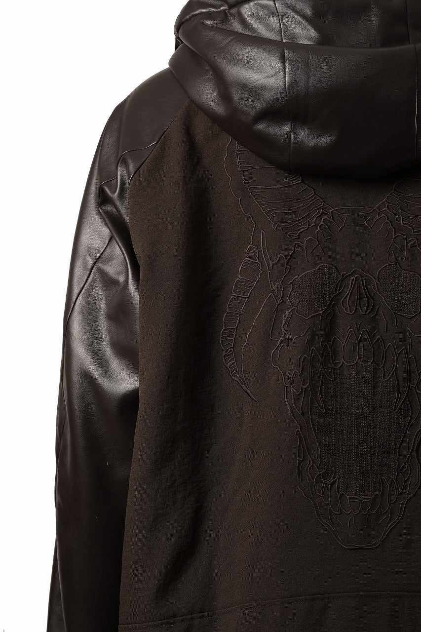 画像をギャラリービューアに読み込む, beauty : beast CONTRAST SLEEVE PADDED BLOUSON (BROWN)