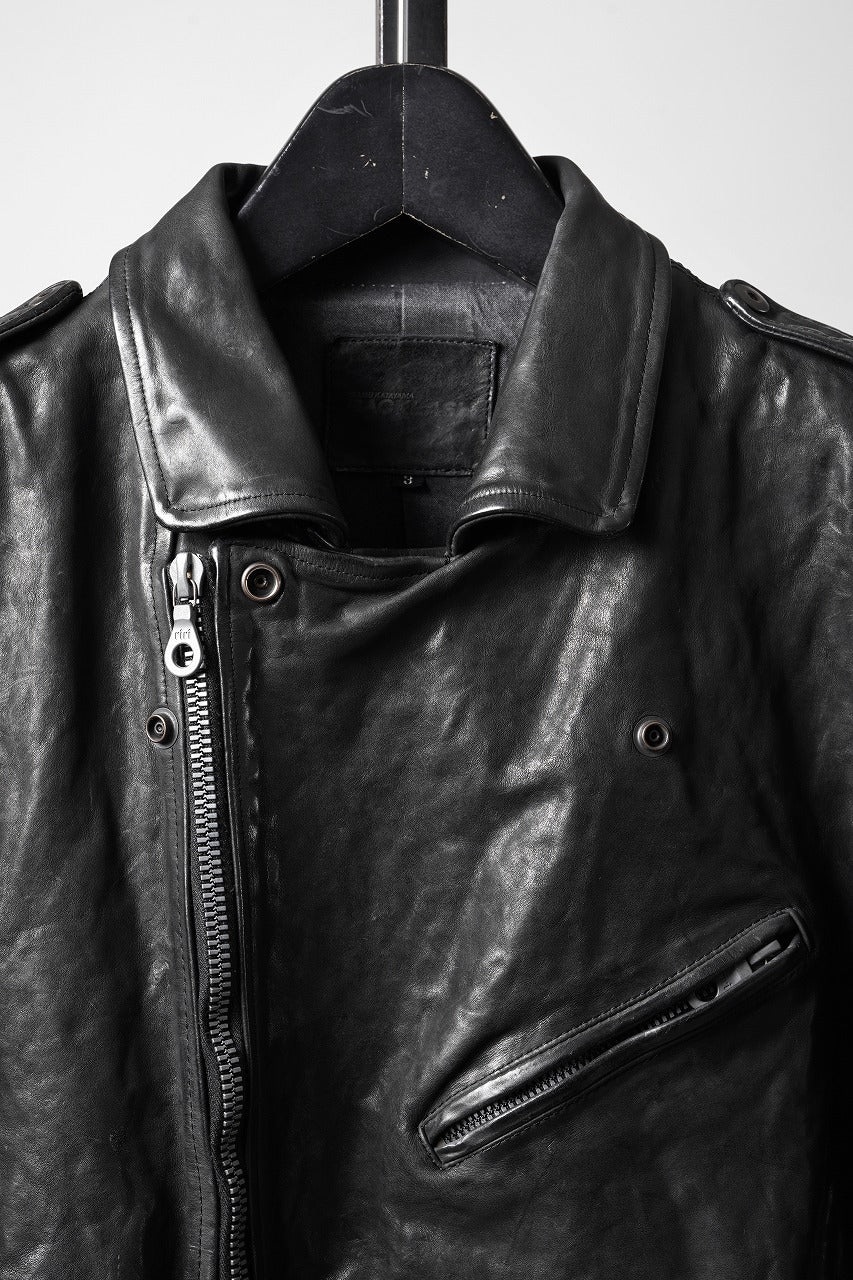 画像をギャラリービューアに読み込む, ISAMU KATAYAMA BACKLASH ITALY SHOULDER GARMENT-DYED D-POCKET DOUBLE RIDERS (BLACK)
