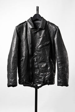 画像をギャラリービューアに読み込む, ISAMU KATAYAMA BACKLASH ITALY SHOULDER GARMENT-DYED D-POCKET DOUBLE RIDERS (BLACK)