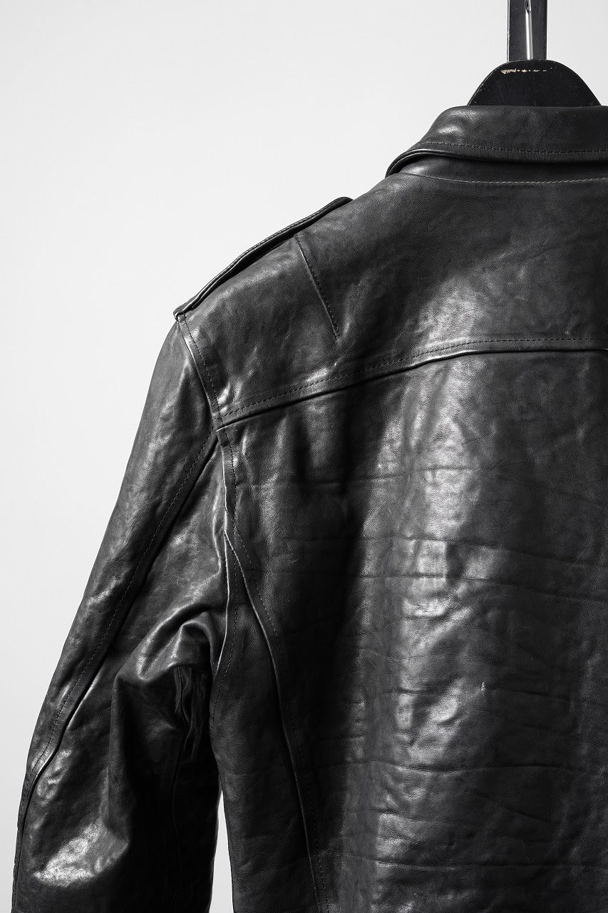 画像をギャラリービューアに読み込む, ISAMU KATAYAMA BACKLASH ITALY SHOULDER GARMENT-DYED D-POCKET DOUBLE RIDERS (BLACK)
