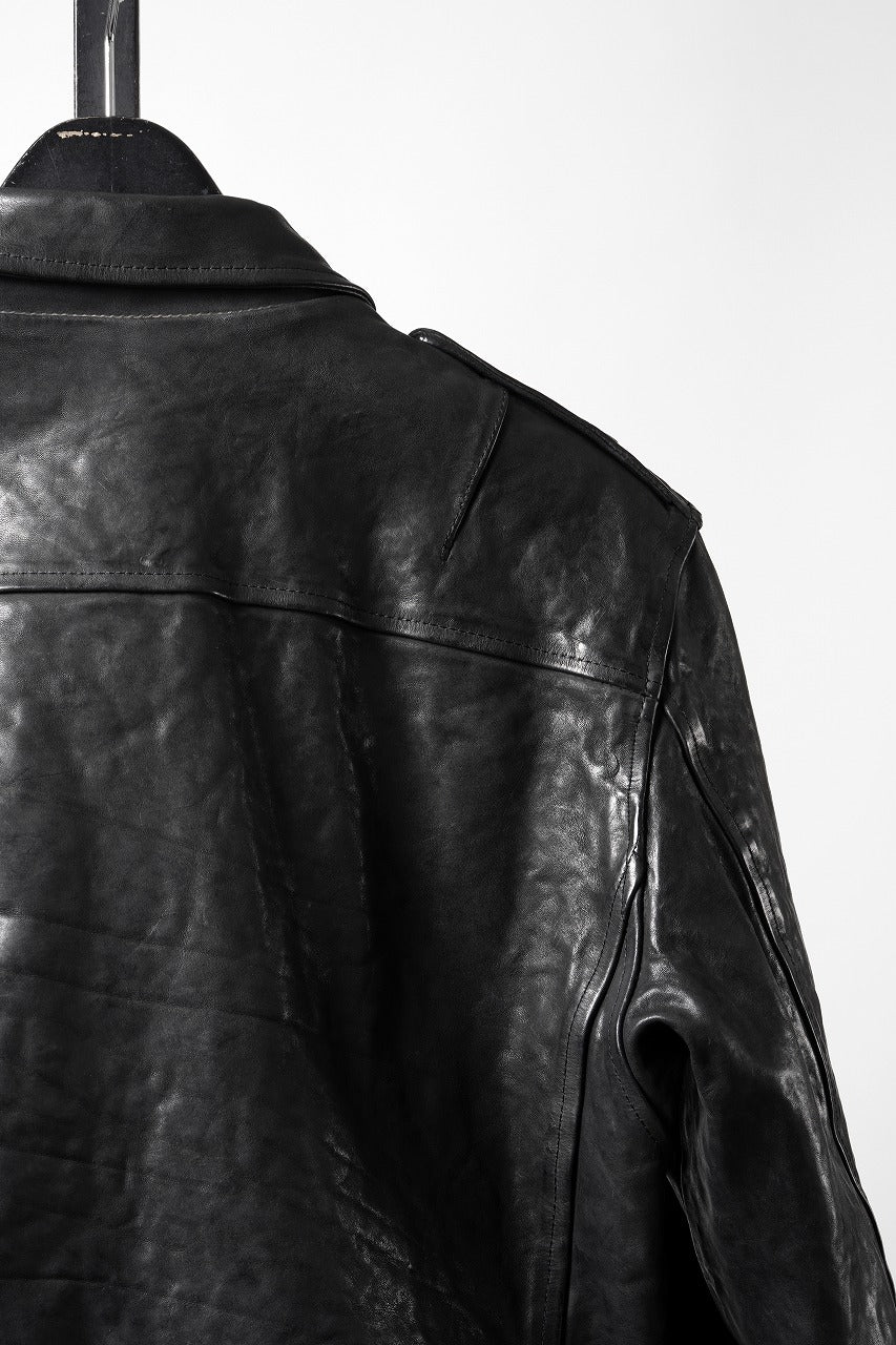 画像をギャラリービューアに読み込む, ISAMU KATAYAMA BACKLASH ITALY SHOULDER GARMENT-DYED D-POCKET DOUBLE RIDERS (BLACK)