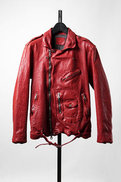 画像をギャラリービューアに読み込む, ISAMU KATAYAMA BACKLASH ITALY SHOULDER GARMENT-DYED D-POCKET DOUBLE RIDERS (RED)