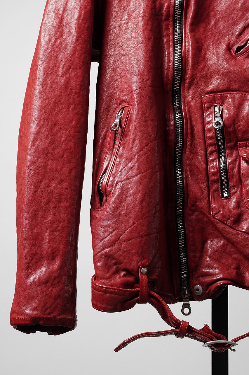 画像をギャラリービューアに読み込む, ISAMU KATAYAMA BACKLASH ITALY SHOULDER GARMENT-DYED D-POCKET DOUBLE RIDERS (RED)