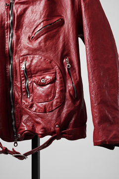 画像をギャラリービューアに読み込む, ISAMU KATAYAMA BACKLASH ITALY SHOULDER GARMENT-DYED D-POCKET DOUBLE RIDERS (RED)