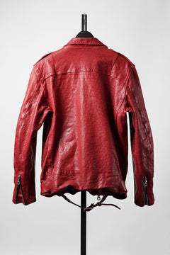 画像をギャラリービューアに読み込む, ISAMU KATAYAMA BACKLASH ITALY SHOULDER GARMENT-DYED D-POCKET DOUBLE RIDERS (RED)