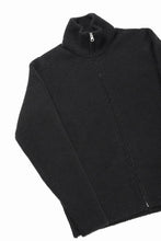 Load image into Gallery viewer, Ten c MAGLIERIA MAGLIA APERTA / BRUSHED STRETCH WOOL (NERO)