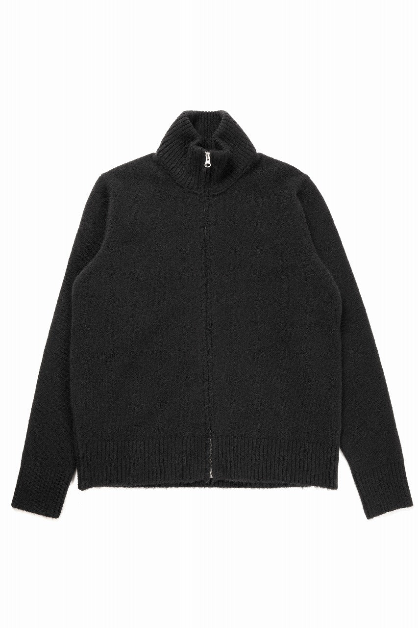 Load image into Gallery viewer, Ten c MAGLIERIA MAGLIA APERTA / BRUSHED STRETCH WOOL (NERO)