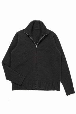 Ten c MAGLIERIA MAGLIA APERTA / BRUSHED STRETCH WOOL (NERO)