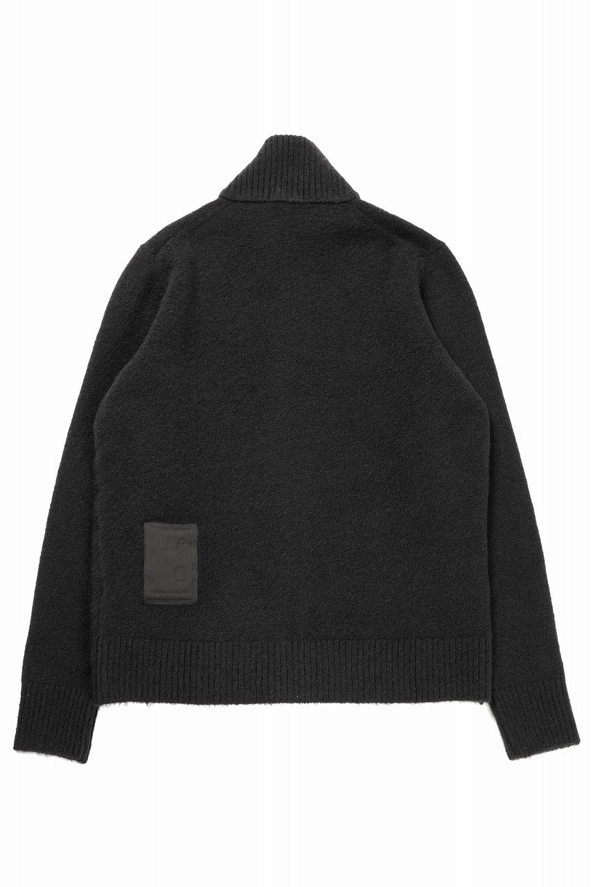 Load image into Gallery viewer, Ten c MAGLIERIA MAGLIA APERTA / BRUSHED STRETCH WOOL (NERO)