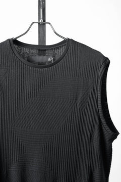画像をギャラリービューアに読み込む, A.F ARTEFACT DEFORMED STRIPE PATTERN TANK TOP (BLACK)