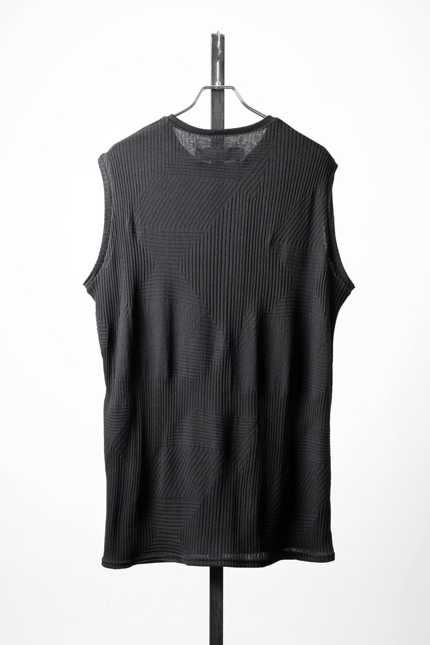 画像をギャラリービューアに読み込む, A.F ARTEFACT DEFORMED STRIPE PATTERN TANK TOP (BLACK)